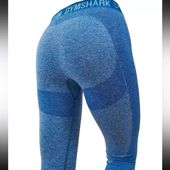 Gymshark Flex Dry Seamless Legging Blueberry Marl/Marine Blue Women's Size XS - Picture 11 of 11